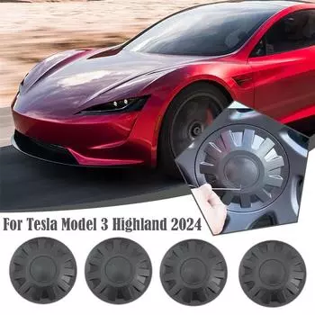 4 шт. для Tesla Highland 2024 центральные колпаки ступицы новые оригинальные серые центральные колпаки ступицы комплект неразрушающая установка