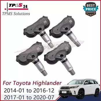 4 шт. для Toyota Highlander 2014-2020 без смарт-ключа датчик давления воздуха в шинах 42607-0R010 датчик TPMS 315 МГц For Toyota&Highlander 2014-2020