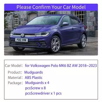 4 шт. для Volkswagen VW Polo MK6 BZ AW 2018~2025 2019 брызговики расширители крыльев брызговик щиток спойлер автомобильные аксессуары