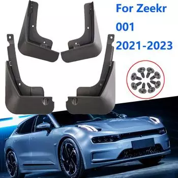 4 шт. для ZEEKR 001, черные пластиковые брызговики, брызговики, брызговики, передняя и задняя часть 2021 2022 2023 2024