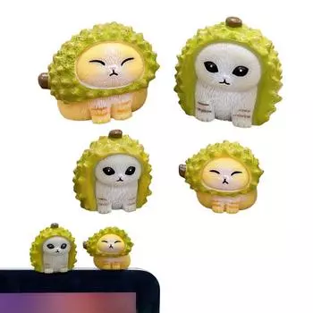 4 шт. Дуриан Кот Авто Смола Украшения Милые Украшения Для Приборной Панели Автомобиля Фигурки Для Украшения Приборной Панели Автомобиля На День Рождения Спальня Автомобильные Аксессуары United States