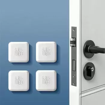 4 шт., дверная ручка, бампер, квадратный силиконовый анти-столкновение, фу-персонаж, дверной ограничитель, настенный протектор серый