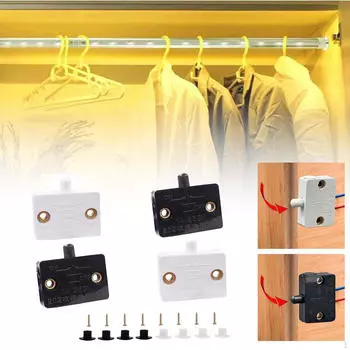 4 шт. Дверной выключатель шкафа для двери, кладовой, гардероба