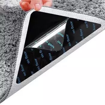 4 шт. двусторонние коврики треугольный дизайн моющиеся противоскользящие ручки сильная клейкость наклейки на коврик для паркетных полов 4pcs