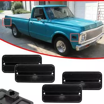 4 шт. дымчатые передние и задние габаритные фонари для грузовика Chevrolet 1968-1972