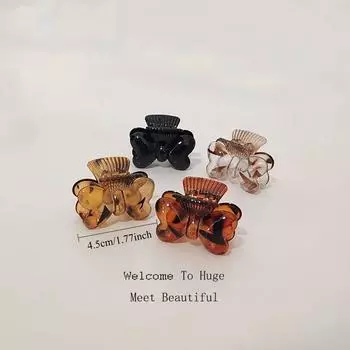 4 шт. Европейская и американская леопардовая черная заколка-краб для волос для женщин, девушек, ретро, корейские аксессуары для волос, головные уборы