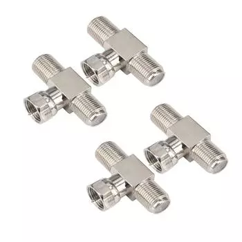 4 шт. F-разъем коаксиальный кабельный разветвитель объединитель адаптер 3-сторонний разъем RG6 для ТВ, видео