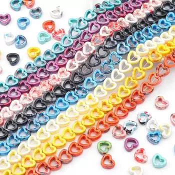 4 шт. фарфоровые керамические бусины в форме сердца для ожерелья, браслета, серьг, аксессуары для изготовления ювелирных изделий своими руками