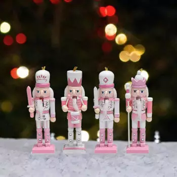 4 шт. Фигурки Щелкунчика, рождественские украшения, коллекционные деревянные для дома