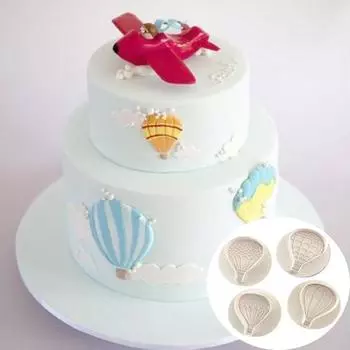 4 шт., форма для горячего печенья, воздушный шар, торт, помадка, декоративная форма для выпечки «сделай сам» белый