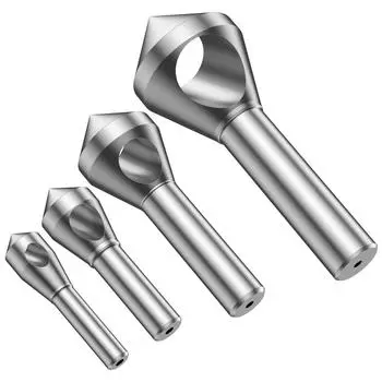 4 шт. фреза для снятия заусенцев из быстрорежущей стали, зенковочное сверло с титановым покрытием, гладкая металлическая фреза с круглым хвостовиком 90 градусов