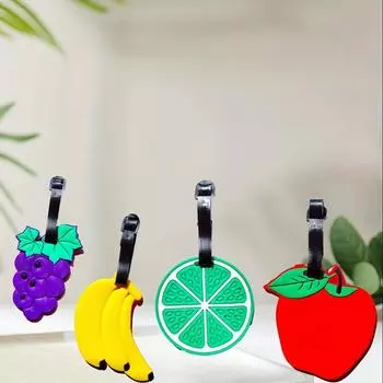 4 шт. Фруктовые ПВХ багажные бирки, бирки для посадки на еду, багажные бирки, идентификационные бирки для дорожной коробки