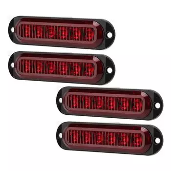 4 шт. габаритные огни для грузовиков, высокая яркость 90 лм, IP65, водонепроницаемый, 6 светодиодов, аварийный проблесковый маячок для грузовика красный