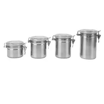 4 шт. герметичные контейнеры для хранения из нержавеющей стали с крышками для чая Small