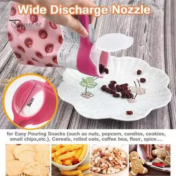 4 шт. герметичных зажимов для пакетов с заливкой, герметичные зажимы для хранения продуктов с носиком для заливки, прочные пластиковые зажимы для закусок, влагостойкий комплект зажимов для запечатывания фиолетовый