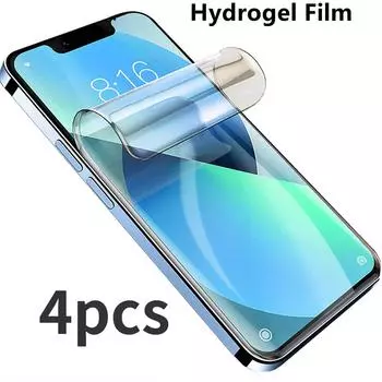 4 шт. гидрогелевая пленка для iPhone 14 Plus 13 12 11 Pro Max, защитная пленка для экрана iPhone X XS XR XS MAX 7 8 Plus, мягкая пленка iphone 11 чистый