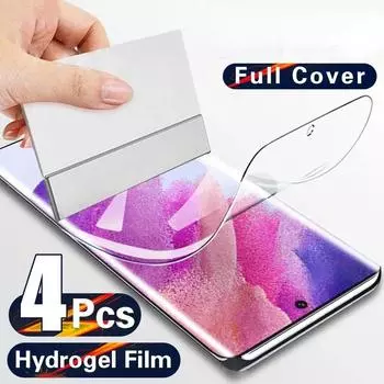 4 шт. гидрогелевая пленка для Samsung Galaxy S23 S22 S21 S24 Ultra Plus A52S 5G A55 A73 A54 A53 A15 A25 A35 S20 FE S10 Plus 5G пленка For Samsung A12 чистый