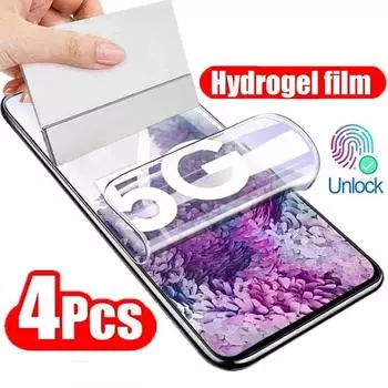 4 шт. гидрогелевая пленка для Samsung Galaxy S23 S20 S21 S22 Plus Ultra FE Note 20 9 10 Plus A52S A30 A53 A51 A50 A21S Защитная пленка для экрана For Samsung A12 чистый