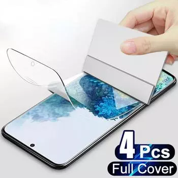 4 шт. гидрогелевая пленка для Samsung Galaxy S20 S21 FE S22 S23 Plus Ultra S10 S8 S9 Защитная пленка для экрана Samsung Note 9 10 20 полное покрытие 4 pieces&Hydrogel Film белый