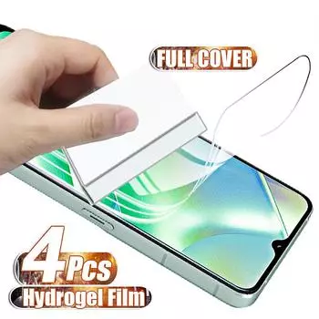 4 шт. гидрогелевая пленка с полным покрытием для Realme C21 C21Y C11 2021 C20 C12 C15 C25 C17 C35 C25Y V23 V25 V11 защитная пленка Huawei P Smart 2019 чистый