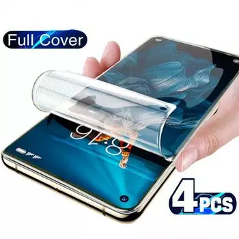 4 шт., гидрогелевая пленка с полным покрытием, защитная пленка для экрана для Honor 50, 60, 20, 8X9X10 Lite, защитная пленка для экрана для Huawei P50 P40 P20 P30 Pro Huawei P20 Lite чистый