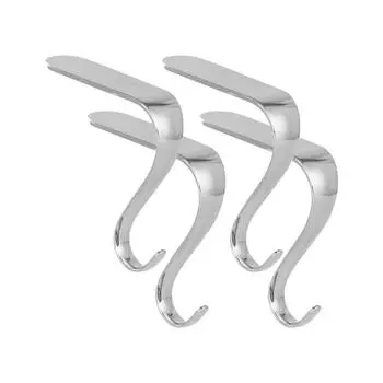 4 шт. Гладкий внешний вид с высокой несущей способностью многофункциональный металлический крючок для рождественского носка чёрный