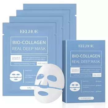 4 шт. Глубокая коллагеновая маска Коллагеновая лифтинговая маска Выравнивание тона кожи Увлажнение и увлажнение Маски для лица Ночной уход за кожей 1pc