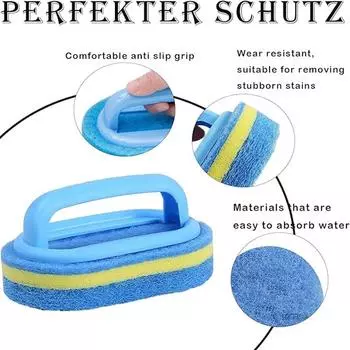 4 шт. губка для чистки ванной комнаты, губки для чистки, губка для ванной, утолщенная губка для чистки ванной комнаты с ручкой, губка для чистки 4PCS