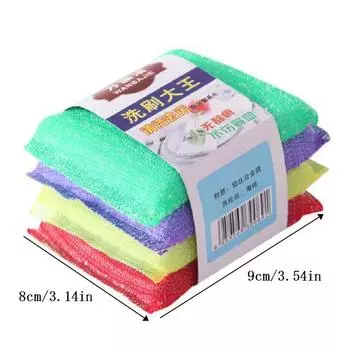 4 шт. губки для мытья посуды, кастрюль, двухсторонняя губка для мытья посуды, бытовые кухонные чистящие средства, щетка для мытья посуды