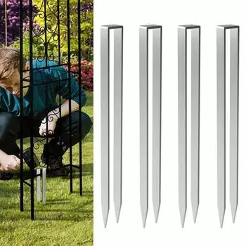 4 шт. гвоздей для арочного грунта, нержавеющие, устойчивые к коррозии, повышенной устойчивости, U-образные, простые в использовании, заостренные, садовые грунтовые анкеры 4pcs