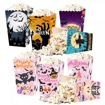 4 шт. Хэллоуин мультистильная тематическая вечеринка коробка попкорна конфеты печенье Хэллоуин день рождения украшение вечеринки other