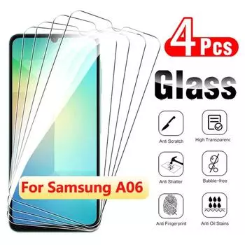 4 шт. HD прозрачная полноэкранная защитная пленка из закаленного стекла для Samsung Galaxy A06 A16 прозрачная защитная пленка Samsung Galaxy A16 чистый