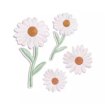 4 шт. хлопковая смесь цветочный дизайн вышитые нашивки одежда платье DIY вышитый значок