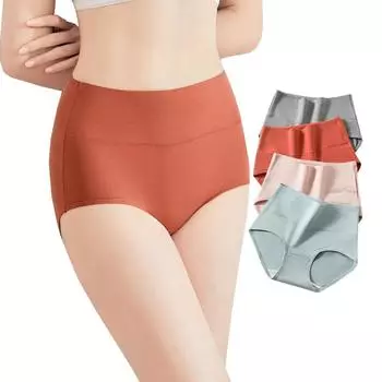 4 шт. хлопковые женские трусики с высокой талией, формирующее белье, дышащие трусы, женские трусы, однотонные, большие размеры, женское нижнее белье M