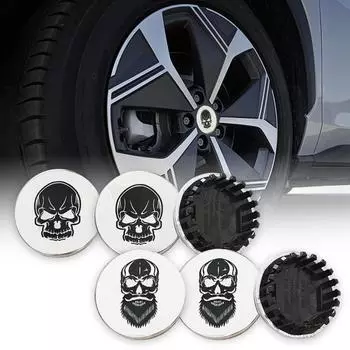4 шт., хромированная эмблема ступицы колеса автомобиля с черепом 66 мм для Chevrolet 2019-2021 Blazer 2016-2021 Camaro 2015-2021 Colorado 2009-2021 Traverse Corvette 4pcs/set