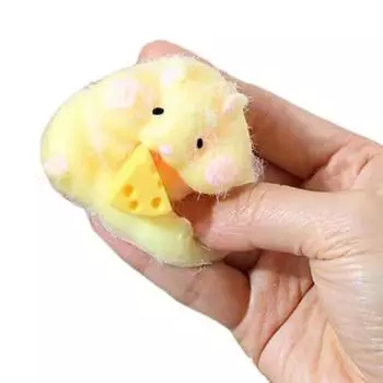 4 шт. игрушка для снятия стресса в виде сырного хомяка, сжимающая сенсорную игрушку для детей, подростков и взрослых, мягкий мяч для снятия стресса TPR, игрушка для животных 4pcs