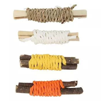 4 шт. Игрушка для жевания хомяка с съедобными яблочными палочками и веревкой для хомяка