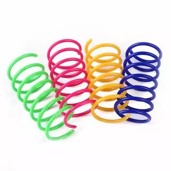 4 шт. Игрушки для кошек и котят, прочная игрушка-пружина для кошек, разноцветные пружины, игрушка для кошек, спиральные пружины, интерактивные игрушки для кошек