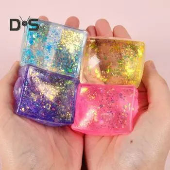 4 шт. Игрушки для снятия стресса, блестящие кубики льда, шарики для снятия стресса, сенсорные шарики для взрослых и детей, забавный сжимаемый мяч, симпатичный кубик для снятия стресса, красочная декомпрессия 4pcs