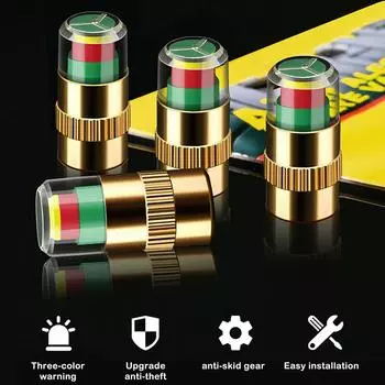 4 шт. Индикатор манометра для автомобильных шин, датчик контроля крышки клапана, индикатор давления в шинах, внешнее обнаружение клапана