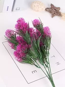 4 шт. Искусственное пластиковое растение, искусственное растение, водная трава, устойчивая к ультрафиолетовому излучению, искусственная трава для патио, сада, фермерского дома, крыльца, домашнего оконного ящика, декор фиолетовый