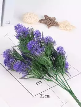 4 шт. искусственное растение, водяная трава, устойчивое к ультрафиолетовому излучению, искусственная трава, искусственное пластиковое растение для патио, сада, фермерского дома, переднего крыльца, декоративная коробка для домашнего окна фиолетовый