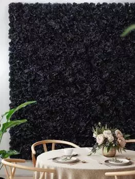 4 шт. искусственные черные цветы на стену искусственные цветы шелковые розы панели фон стены розы для приветственной вечеринки годовщины церковной сцены украшение фона чёрный