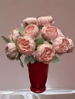 4 шт. искусственные цветы из шелкового пиона, всего 12 головок, искусственные букеты, свадебное украшение для дома, декор для стола в помещении синий