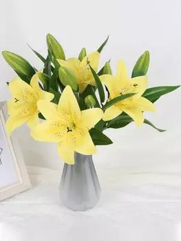 4 шт. искусственные цветы лилии, латексные цветы для свадебной вечеринки, садового магазина, стола, реквизит для фотосъемки во дворе, Декор розовый