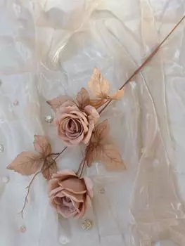 4 шт. искусственные цветы свадебные букеты искусственные шелковые розы со стеблями настоящие цветочные композиции для центральных композиций прием вечеринка домашний декор синий