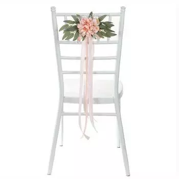 4 шт. искусственные цветы свадебный проход искусственные цветы для свадебной церемонии украшение стульев для вечеринки с искусственными цветами для украшения стульев декор для вечеринки 4 Pcs белый