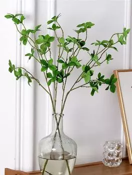 4 шт. искусственные стебли зелени стебли фикуса ветка фикуса искусственные ветки фикуса спрей для листьев для декора дома и офиса S зелёный