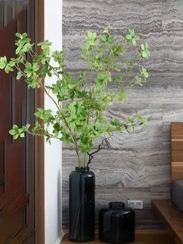 4 шт., искусственные стебли зелени, стебли фикуса, ветка фикуса, искусственные ветки фикуса для вазы, искусственные ветки деревьев S зелёный