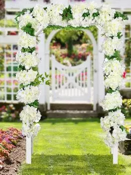 4 шт. искусственные вишневые лозы 2,4 м, подвесные растения, шелковая гирлянда, искусственные вишневые цветы для дома, сада, стены, интерьера, улицы, свадьбы, дня рождения, декора белый